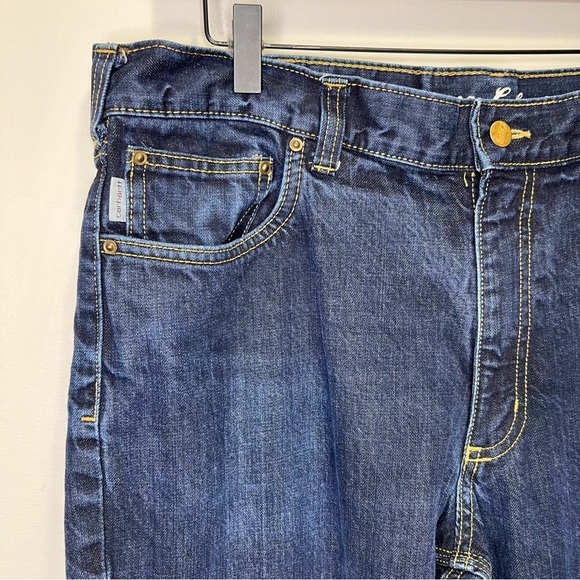 Carhartt Relaxed Straight Jeans Dark Wash Size 38/32 - Picture 4 of 14